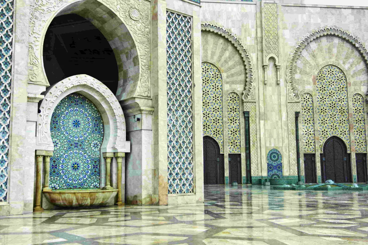 Interiors of Hassan II Mosque in Casablanca, Morocco