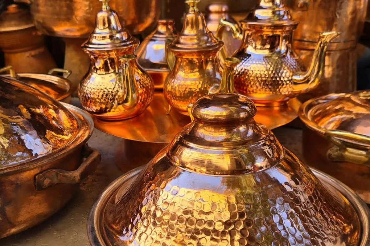 Moroccan tea utensils and craftsmanship from Fez
